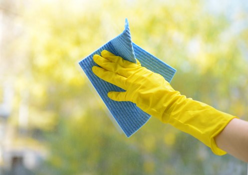 Deep cleaning supplies ready for a home cleaning session