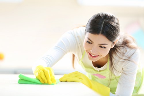 Detailed floor and corner cleaning during a home deep clean